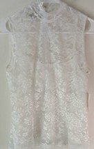 Neiman Marcus Blouse 2 Exclusive White Lace Lined Sleeveless Sheer New&quot; - £17.06 GBP