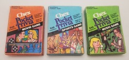 Vintage Chex Pocket Trivia Cards Lot of 3 Complete - Movies Sports Music - £15.66 GBP