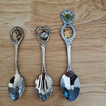 Lot of 3 Souvenir Spoons 3.5-4.75&quot; Illinois Branson MS and Wisconsin Vintage - £6.25 GBP