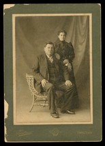 Vintage Cabinet Photo Hudson Studio Paris Texas Married Couple Late 1800s - £15.81 GBP