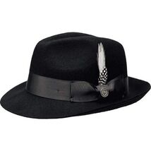 Men Bruno Capelo Fedora Hat Wool 100% Fine Australian Wool Marco MC940 Black image 2