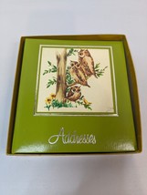 VINTAGE Address Book VTG Unused Telephone Green Owl Vinyl Cover - £14.62 GBP