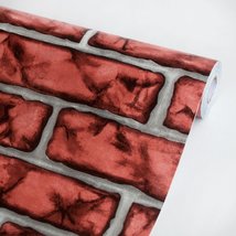 Dark Red Brick - Self-Adhesive Wallpaper Home Decor(Roll) - £19.46 GBP