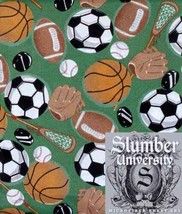 Sports Balls Green 4PC Full Sheets Bedding Set New - £34.42 GBP