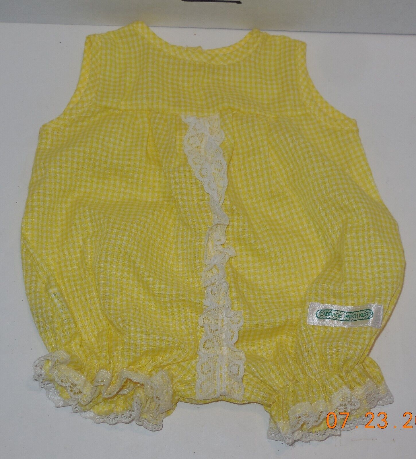 1980's Coleco Cabbage Patch Kids Yellow Romper Outfit CPK Xavier Roberts OAA - £19.07 GBP
