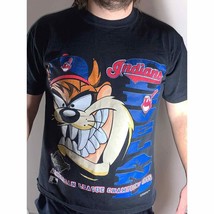 Vintage Cleveland Indians 1995 Looney Tunes World Series Shirt Mens Large AOP - £47.47 GBP