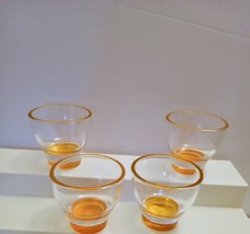 Four Old Fashioned Whiskey Orange Glasses - £15.69 GBP
