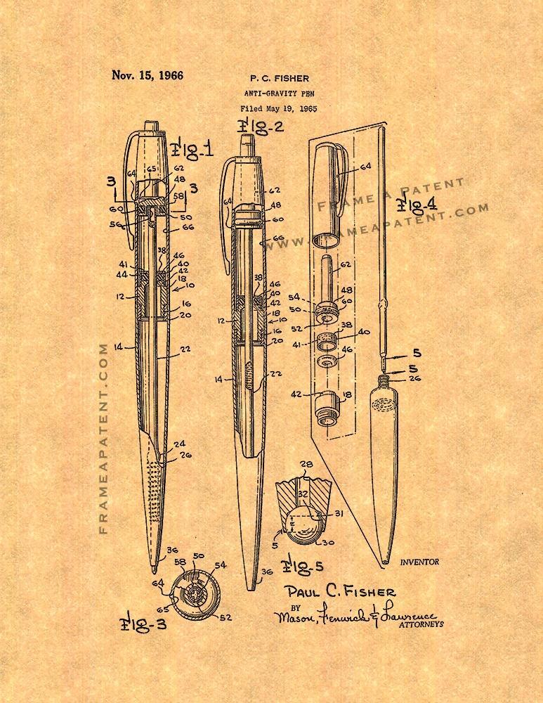 Anti-gravity Pen Patent Print