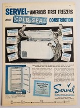 1953 Print Ad Servel Freezers Chest &amp; Style Line Happy Family Evansville,IN - £10.00 GBP