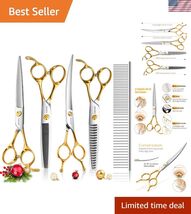 Dog Grooming Scissors Kit 4pcs 7 inch Professional Dog Grooming Shears S... - $196.00