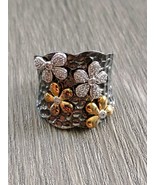Jane Seymour JWBR Diamond 925 Sterling Silver Floral Ring Sz 6.25 Free S... - $125.48 CAD