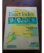 Wausau Exact Index Heavy Card Stock 250 Sheets 8.5 x 11 Canary 110 lb. - £11.80 GBP