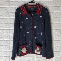 Designers Originals STUDIO JOY Christmas holiday sweater button down cardigan - £29.60 GBP