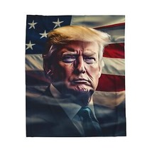 President Donald Trump Patriotic American Flag Velveteen Plush Blanket - £26.73 GBP+