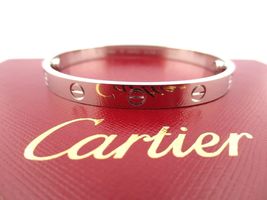 Authentic Cartier 18K White Gold Love Bracelet Bangle Size 17 NEW SCREW ... - £4,977.95 GBP