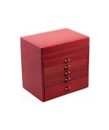 International Red Ostrich Leather Jewelry Chest - $6,304.99 MXN