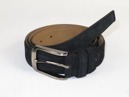 Mens Black Genuine Suede Soft Leather Belt PIERO ROSSI Turkey # Black-C image 5