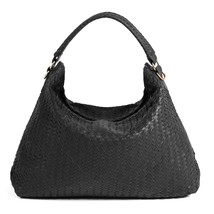 Handmade Woven Original Black Leather Bag - £175.62 GBP