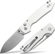 Vosteed Raccoon Knife 3.25&quot; 14C28N Satin Blade White G10 Handle Folder B... - £92.47 GBP