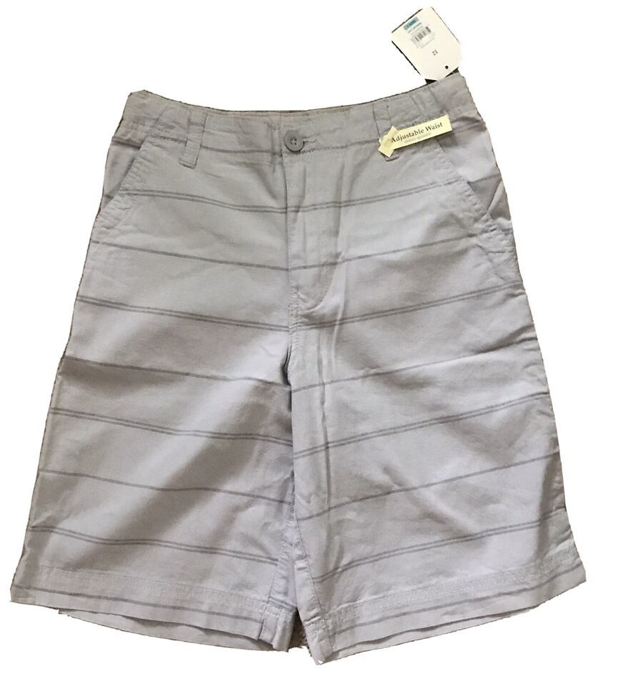 Primary image for Bermuda Shorts Faded Glory Size 12 Gray Striped Adjustable NWT New