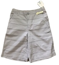 Bermuda Shorts Faded Glory Size 12 Gray Striped Adjustable NWT New - $13.76