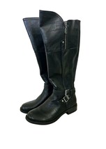 G By Guess Womens 6.5M Tall Riding Boots Wide Calf Black Zip Up ggHEYLO-WC - £15.47 GBP