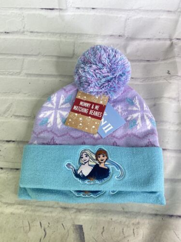 Primary image for Disney Frozen 2 Elsa Anna Mommy and Me Matching Beanie Hat Cap Set Womens Kids