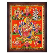 Home Decor Durga Maa Mata Goddess Navadurga Wall Painting Framed-10 x 12... - $29.77
