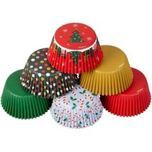 Christmas Traditional 150 ct Baking Cups Cupcake Liners Wilton Tree Cand... - £5.94 GBP
