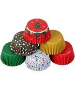 Christmas Traditional 150 ct Baking Cups Cupcake Liners Wilton Tree Cand... - £5.90 GBP