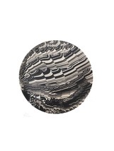 TROELS FLENSTED Poured Plate Handmade Collection Large White Black Diameter 12&#39;&#39; - £126.63 GBP