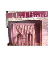 Lichtenberg Cathy Floral Hand Painted Lace 3pc Tier Drapery Panels &amp; Swa... - $34.00