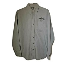 Jack Daniels Mens Grey Embroidered Button Front Long Sleeve Shirt Medium Old 7 - £11.32 GBP