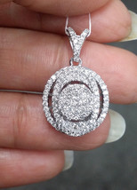 1.20 CT Round Simulated Diamond Pendant Charm Necklace 925 Silver Gold Plated - £89.79 GBP