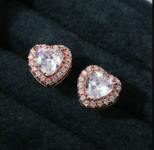 2.0 Ct Heart Cut Simulated Diamond Halo 925 Silver Gold Plated  Wedding ... - $5.93