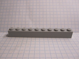 Lego Part #6111: Light Bluish Gray- 1x10 Brick - $0.40