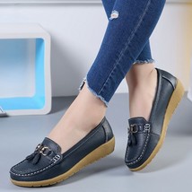 New Women Flats Ballet Shoes Woman Cut Out Leather Breathable Women Boat Shoes B - £22.71 GBP