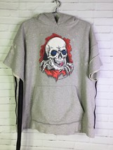 Unravel Project Mens XL Skull Print Graphic Hooded Short Sleeve Sweatshi... - $135.14