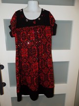 Bonnie Jean Red/Black Design Dress Size 12 Girl&#39;s EUC - £15.75 GBP