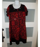 Bonnie Jean Red/Black Design Dress Size 12 Girl&#39;s EUC - £15.48 GBP