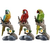 A&amp;B Home Macaw On Branch Statue 6.8&quot; Set of 3 - £38.88 GBP