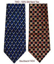 Hickey Freeman &amp; Perry Ellis Men&#39;s Silk Ties - Lot of 2 - 100% Silk Neckties - £11.81 GBP