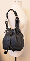 Dooney &amp; Bourke Vintage Black Leather Drawstring Hand Bag/Shoulder Bag - $49.97