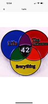 42, the meaning of everything hitchhiker’s guide metal enamel pin, new - $6.00