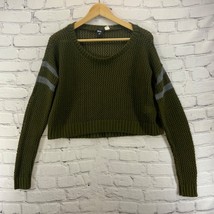 BDG Sweater Cropped Y2K Womens Sz XS Olive Green Long Sleeve Knit - £15.19 GBP