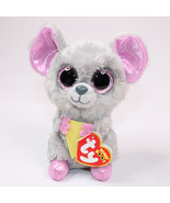 TY Beanie Boos Squeaker Mouse With Cheese 6” Bean Bag Stuffed Animal Wit... - $9.28