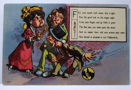 Halloween Postcard Nash Comic Series 1077 Victorian Lady Gent Street Corner Poem - $55.10