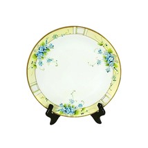 Nippon Decorative Plate Blue Floral Bouquets Gold Rim Hand Painted 9&quot; - £25.77 GBP