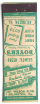 Boyer&#39;s Pharmacy - Arlington, Virginia 20 Strike Matchbook Cover Rector&#39;s Flower - £1.57 GBP