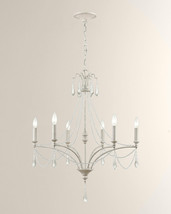 HORCHOW Chandelier French Restoration Farmhouse Vintage White Crystal Beads $700 - £414.23 GBP